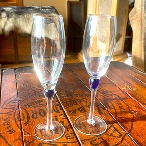 Cristal D'Arques "Venise Saphir" Set of 2
Champagne Flutes, c. 1991‎